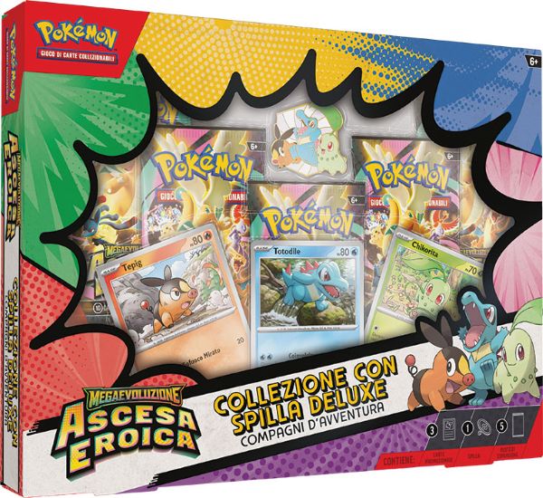 POKEMON Megaevoluzione – Ascesa Eroica  –  Collezione con Spilla Deluxe In Box (23x29cm)…x
